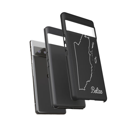 Belize Outline Phone Case – Minimal Country Map Tough Case (iPhone, Samsung, Pixel)