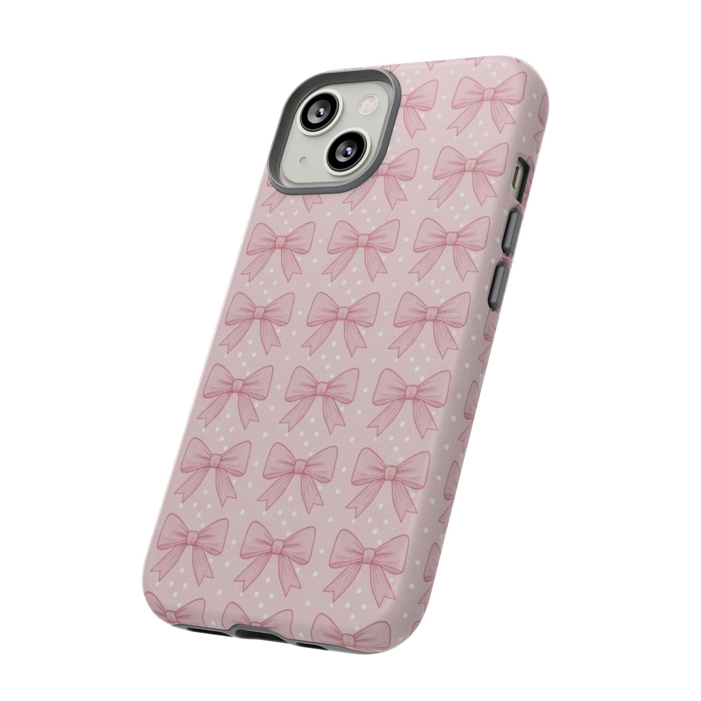 Pink Bow Pattern Phone Case – Soft Coquette Aesthetic Tough Case