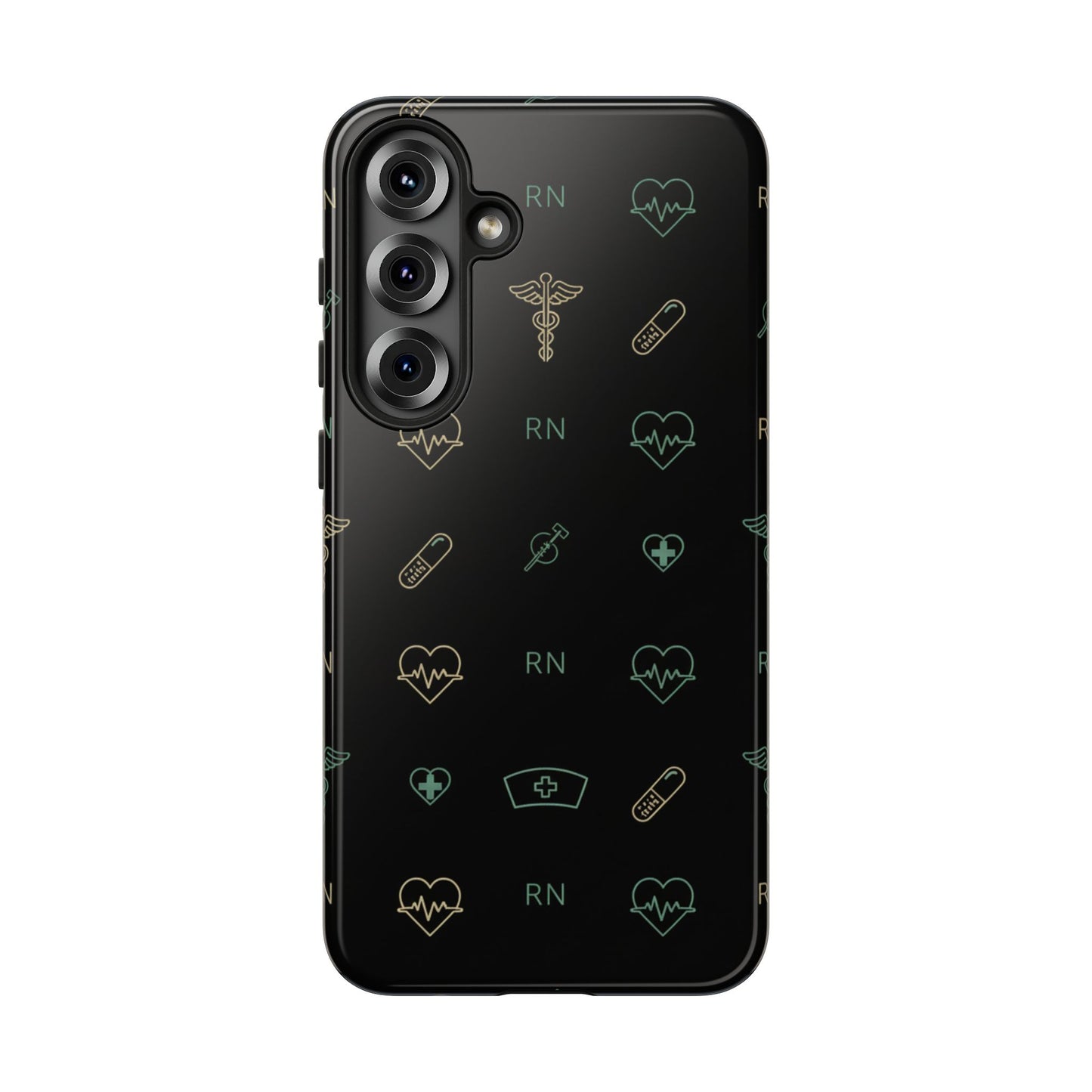 RN Nurse Phone Case – Minimal Medical Icon Pattern Healthcare Worker Tough Case