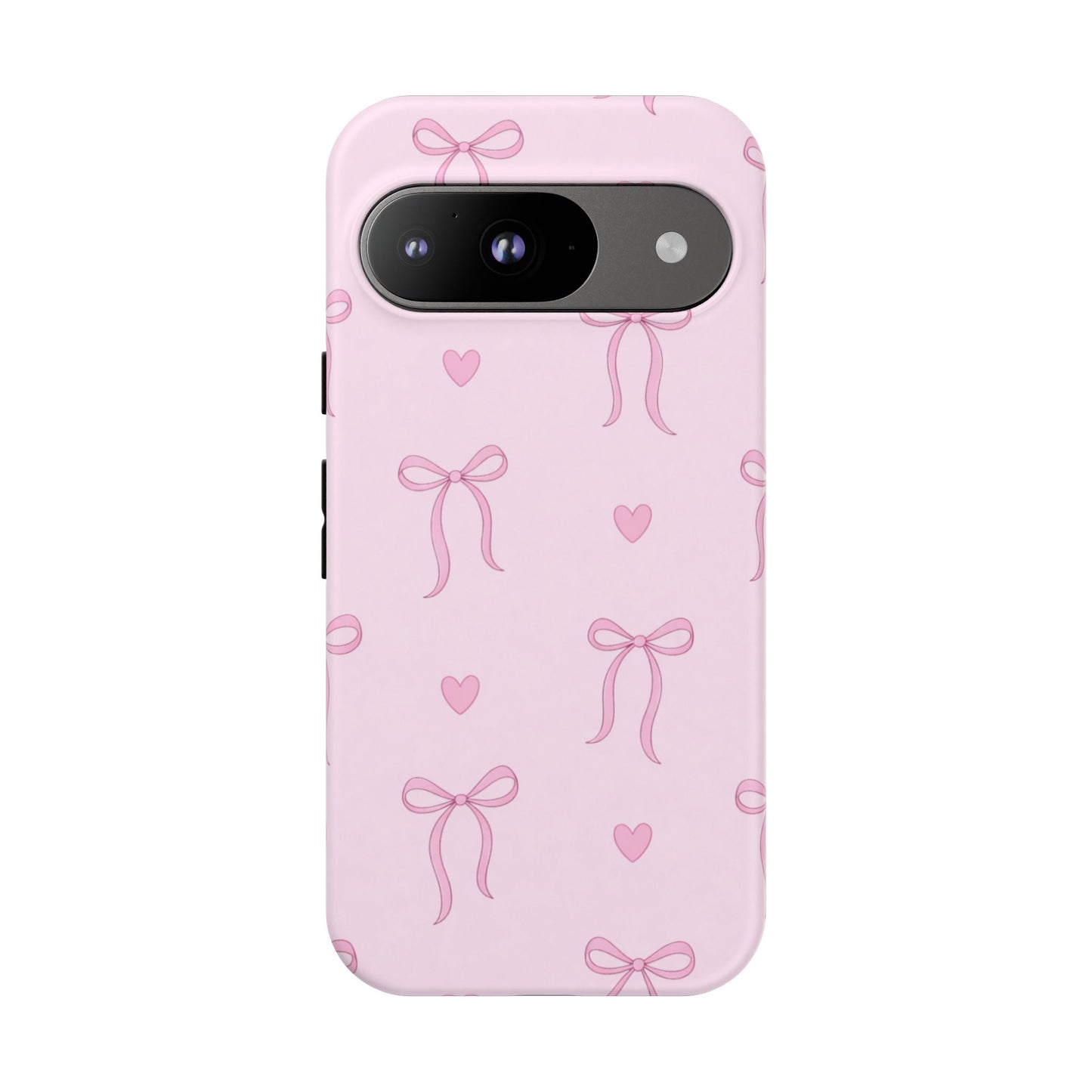 Pink Bow Heart Aesthetic Phone Case – Coquette Cute Tough Cover