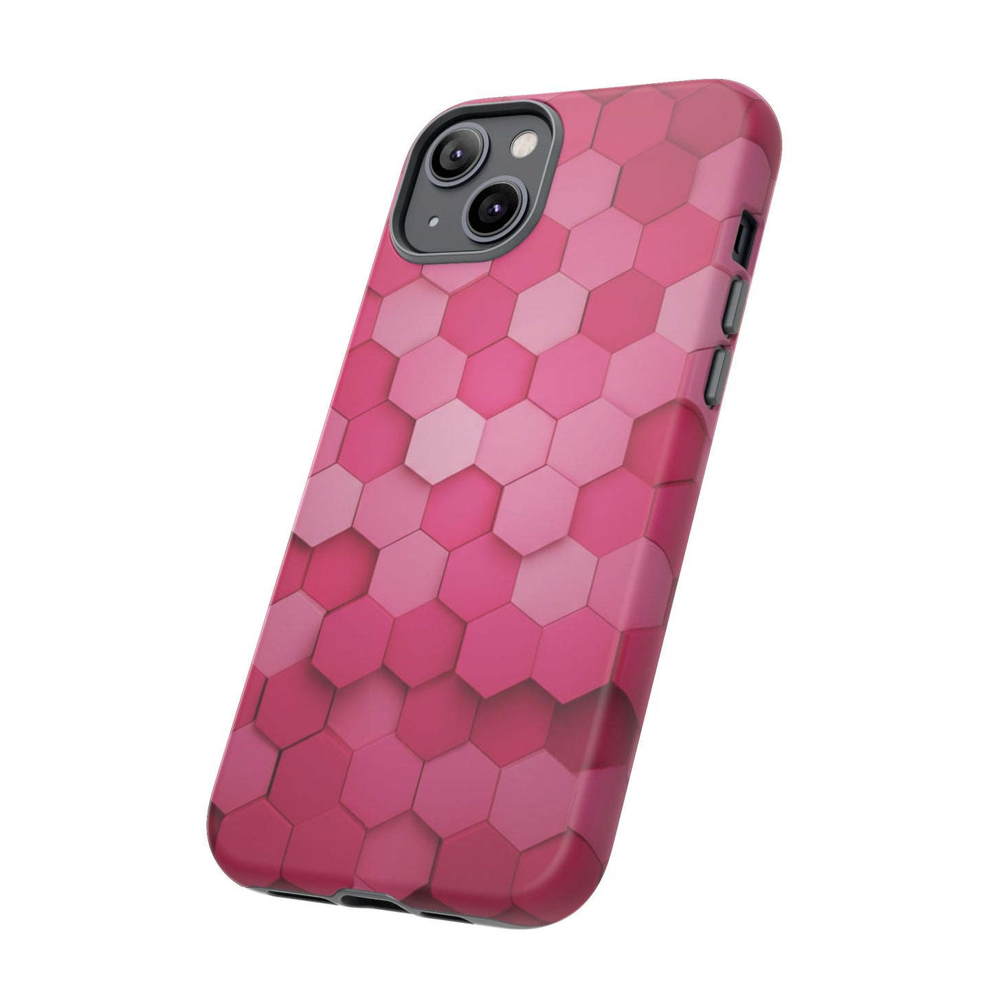 Hot Pink Hexagon Phone Case | Honeycomb Geometric Aesthetic | Cute Pink iPhone & Samsung Tough Protective Case