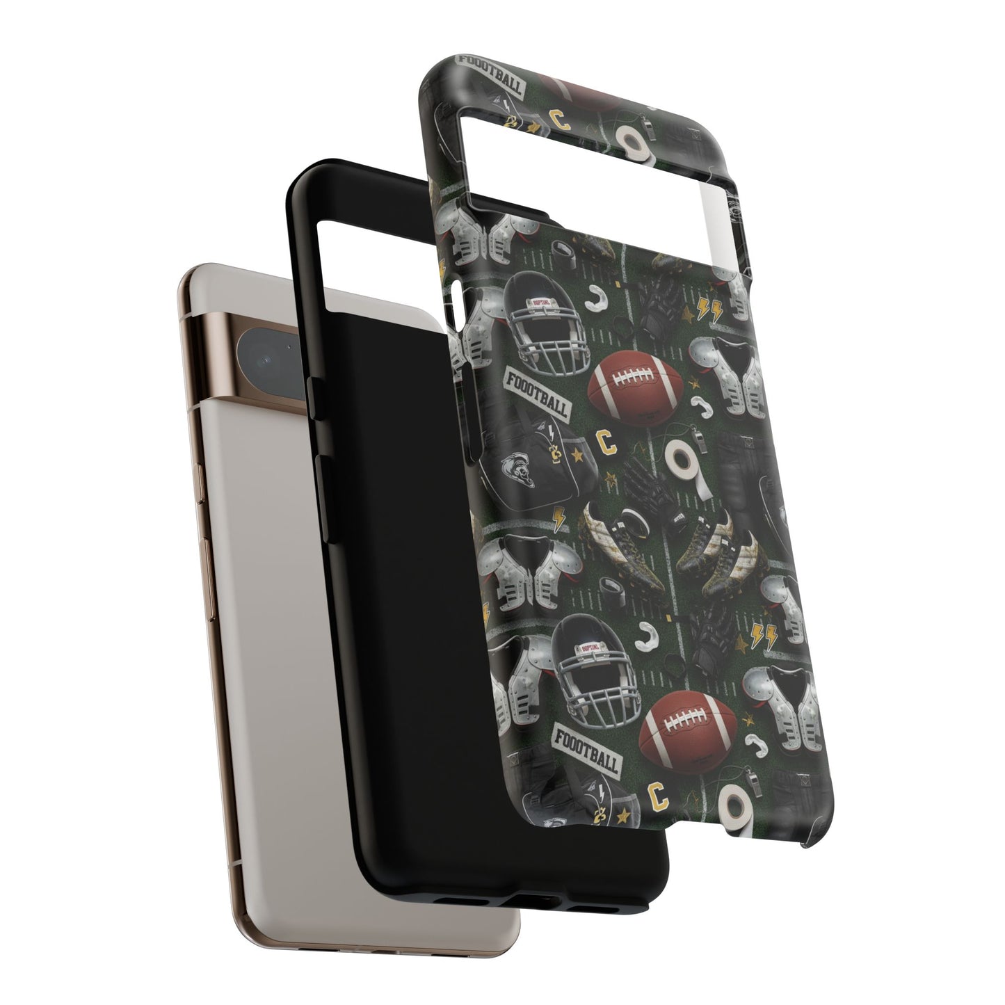 Football Pattern Phone Case – Sports Fan Tough Protective Game Day Case