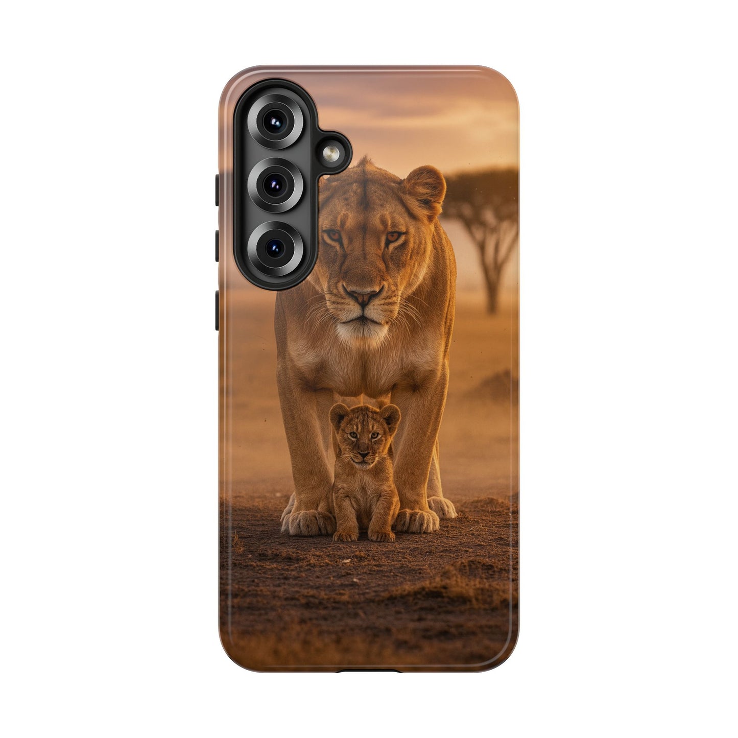 Lioness & Cub Phone Case | Safari Wildlife Tough Case for iPhone & Samsung