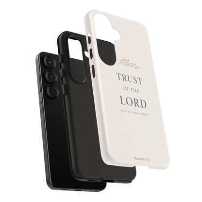 Proverbs 3:5 Christian Phone Case Trust in the Lord Minimalist Faith Cover