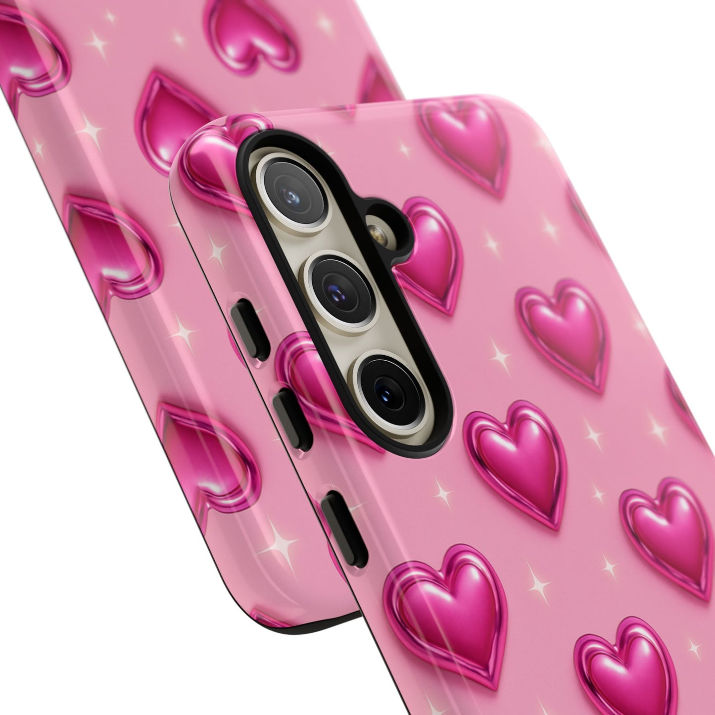 Pink Heart Pattern Phone Case | Tough Protective Case for Iphone, Samsung Galaxy and Pixel