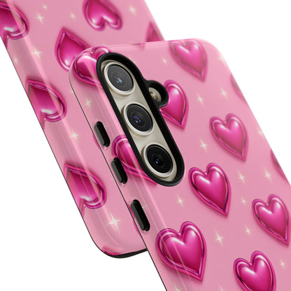 Pink Heart Pattern Phone Case | Tough Protective Case for Iphone, Samsung Galaxy and Pixel
