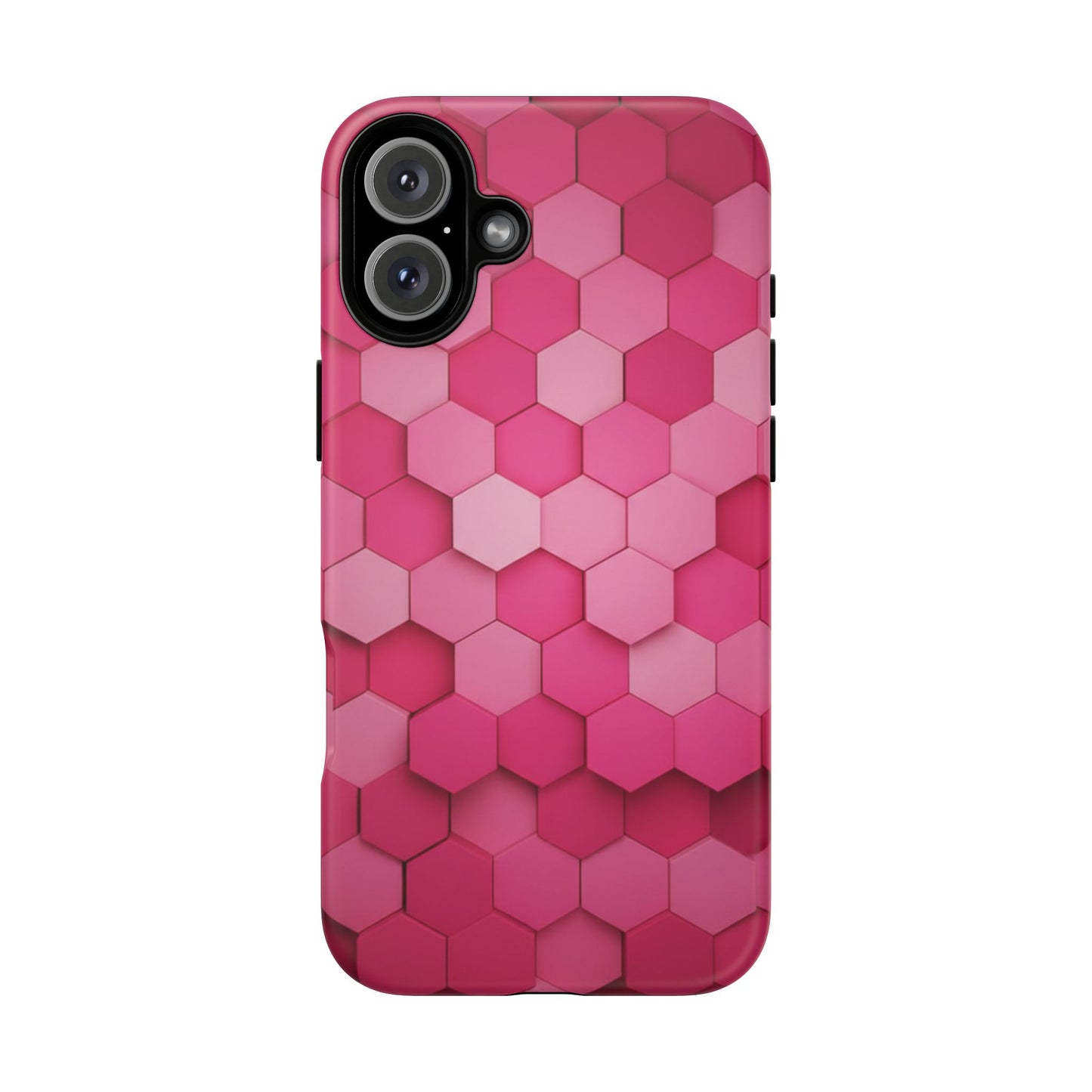 Hot Pink Hexagon Phone Case | Honeycomb Geometric Aesthetic | Cute Pink iPhone & Samsung Tough Protective Case