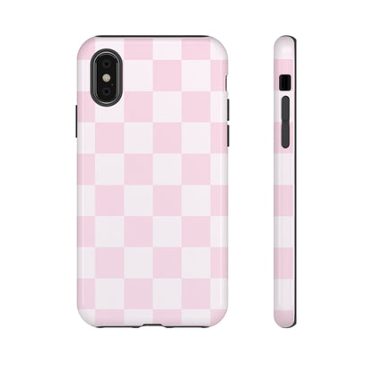 Pink Checkerboard Phone Case | Aesthetic Tough Protective Case