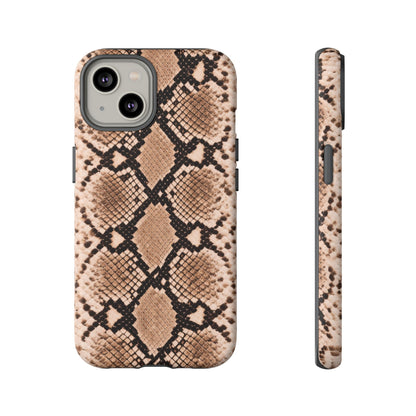 Snake Print Phone Case – Brown Python Pattern Slim Protective Cover for Iphone, Samsung Galaxy and Pixel