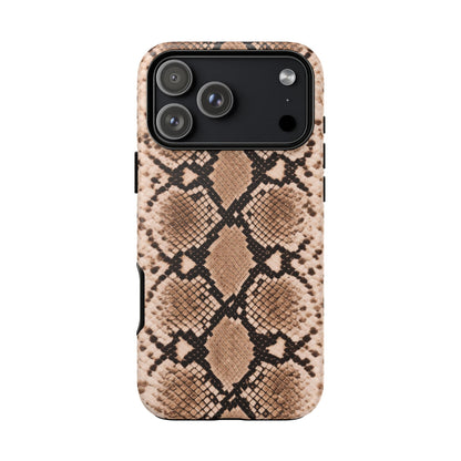 Snake Print Phone Case – Brown Python Pattern Slim Protective Cover for Iphone, Samsung Galaxy and Pixel