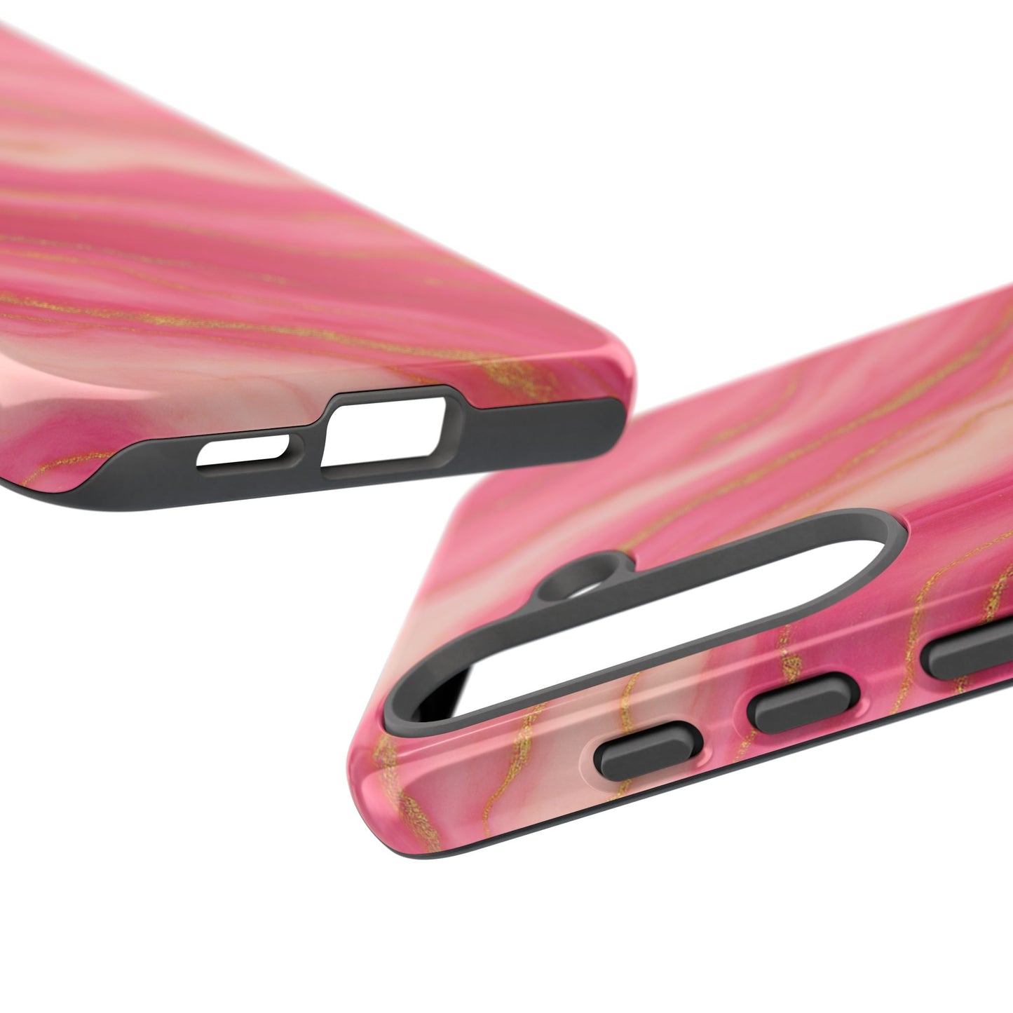 Pink Marble Phone Case | Rose Gold Swirl Aesthetic Tough Protective Case