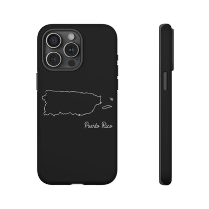 Puerto Rico Outline Phone Case – Minimal Country Map Tough Case (iPhone, Samsung, Pixel)