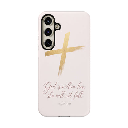 Psalm 46:5 God Is Within Her Christian Cross Phone Case Faith Gift