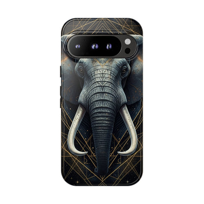 Elephant Mandala Phone Case – Black and Gold Spiritual Elephant Tough Protective Case