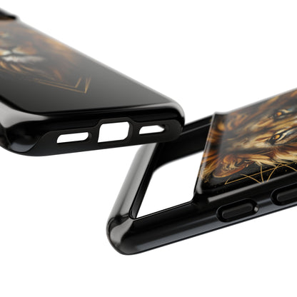 Majestic Lion Phone Case – Black Gold Luxury Lion Art Tough Protective Case