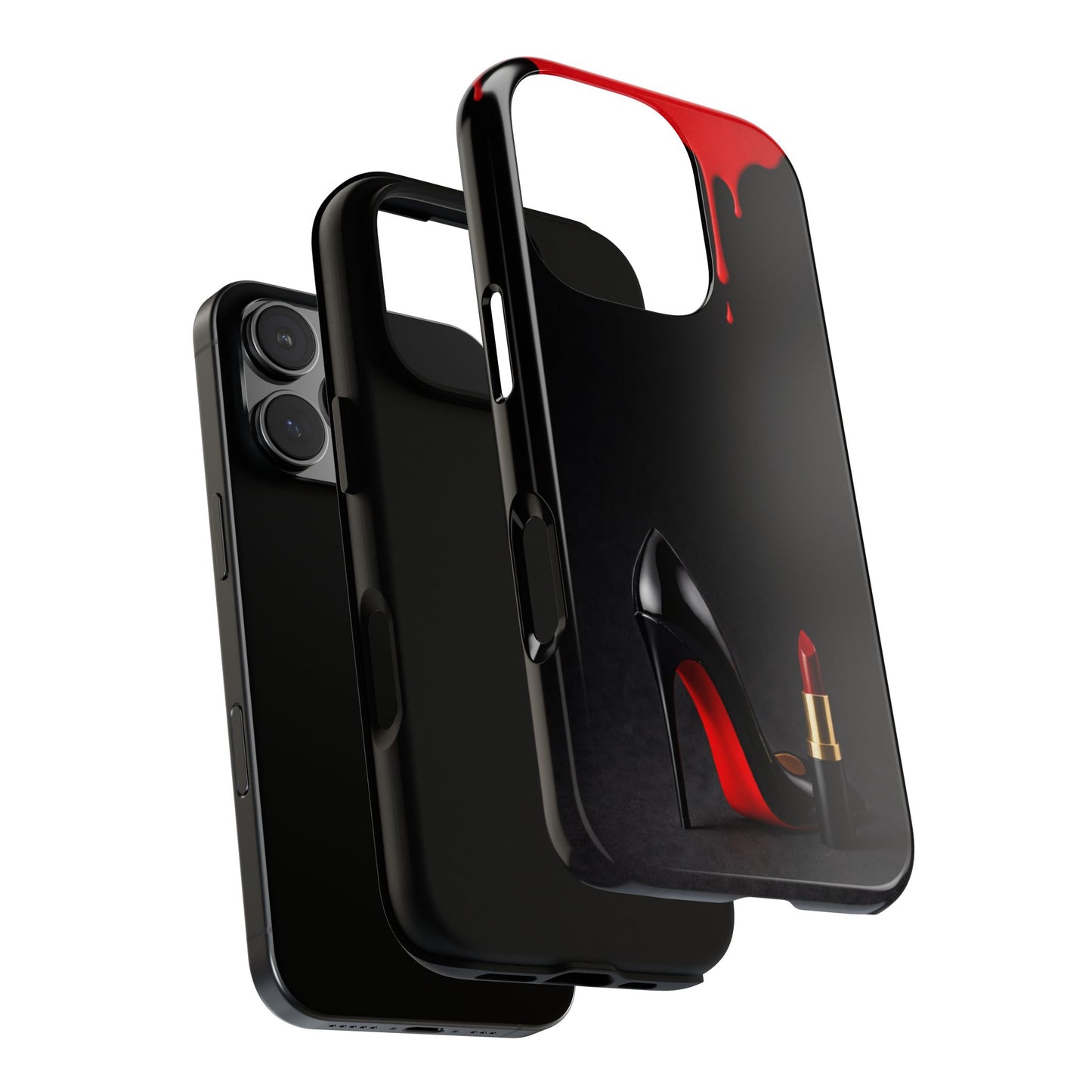 Dark Feminine Red Drip Phone Case – Gothic Glam Tough Cover