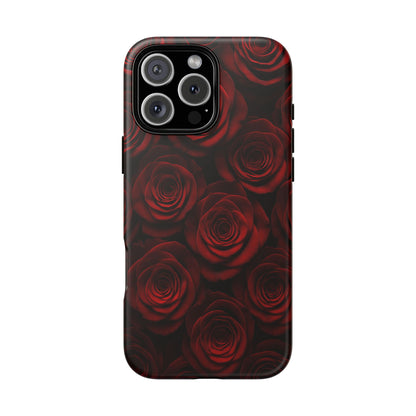 Dark Red Rose Phone Case – Gothic Floral Tough Case (iPhone, Samsung, Pixel)