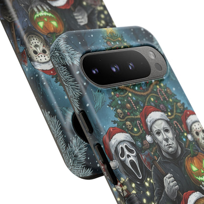 Christmas Horror Phone Case – Festive Slasher Collage Tough Case (iPhone, Samsung, Pixel)