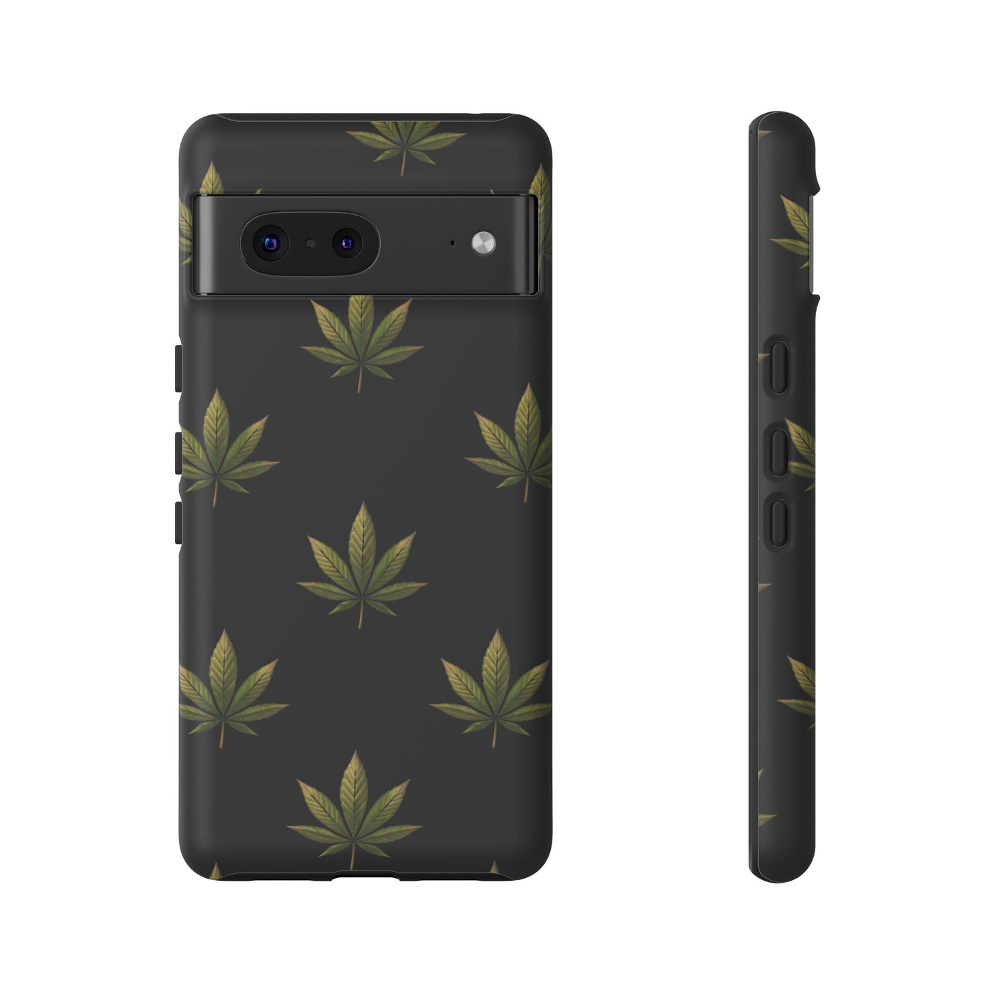 Cannabis Leaf Phone Case Green Weed Leaf Pattern Tough Protective Cover