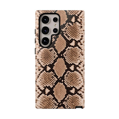 Snake Print Phone Case – Brown Python Pattern Slim Protective Cover for Iphone, Samsung Galaxy and Pixel