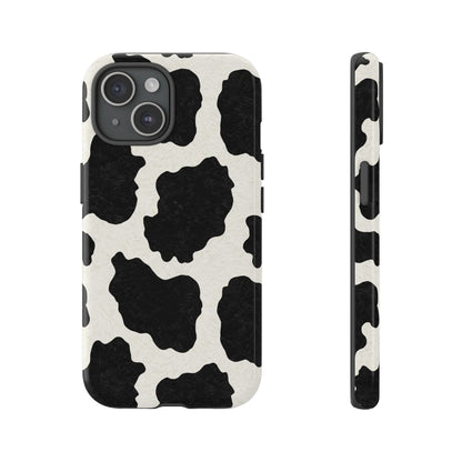 Black & White Cow Print Phone Case | Aesthetic Tough Protective Case