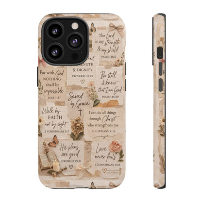 Christian Bible Verse Phone Case | Faith Scripture Aesthetic Floral Christian Case