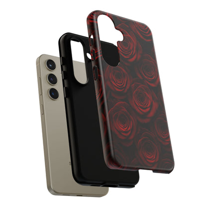 Dark Red Rose Phone Case – Gothic Floral Tough Case (iPhone, Samsung, Pixel)