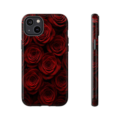 Dark Red Rose Phone Case – Gothic Floral Tough Case (iPhone, Samsung, Pixel)