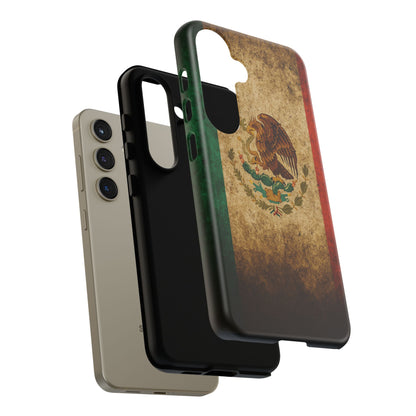 Vintage Mexico Flag Phone Case – Mexican Pride Grunge Flag Aesthetic Tough Case