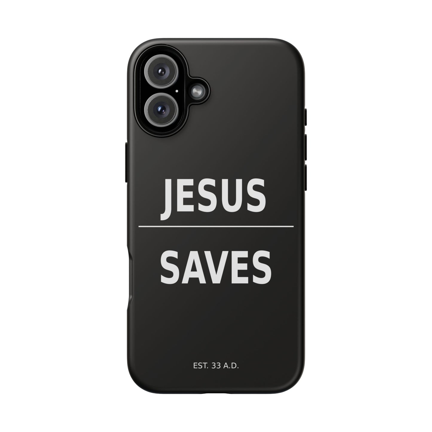Jesus Saves Phone Case Christian Religious Minimalist Black Tough Cover