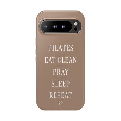 Pilates Phone Case | Eat Clean Pray Sleep Repeat Aesthetic | Wellness Girl Gift