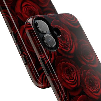 Dark Red Rose Phone Case – Gothic Floral Tough Case (iPhone, Samsung, Pixel)