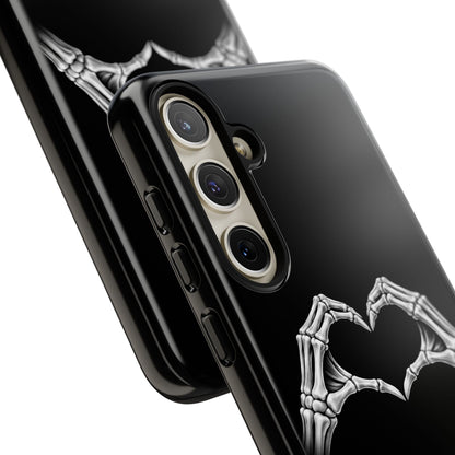 Skeleton Hands Heart Phone Case | Gothic Black Protective Cover