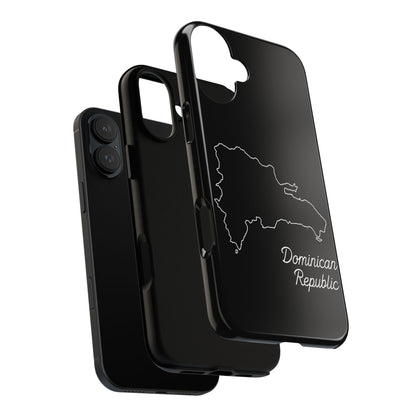 Dominican Republic Outline Phone Case – Minimal Country Map Tough Case (iPhone, Samsung, Pixel)
