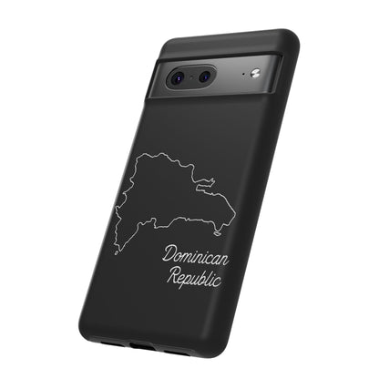 Dominican Republic Outline Phone Case – Minimal Country Map Tough Case (iPhone, Samsung, Pixel)