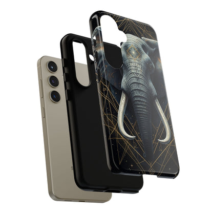 Elephant Mandala Phone Case – Black and Gold Spiritual Elephant Tough Protective Case