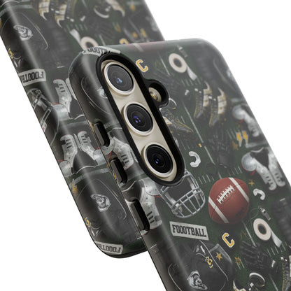 Football Pattern Phone Case – Sports Fan Tough Protective Game Day Case