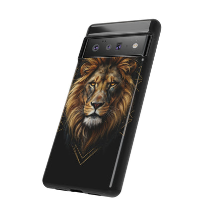 Majestic Lion Phone Case – Black Gold Luxury Lion Art Tough Protective Case