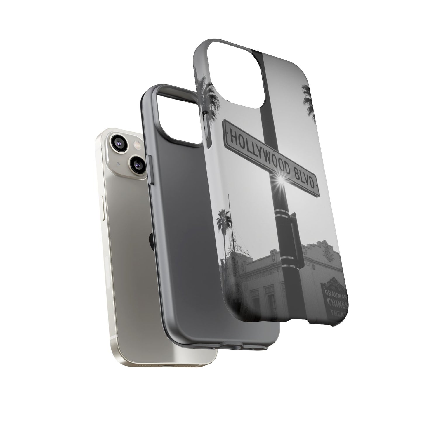 Hollywood Blvd Phone Case | Vintage Los Angeles Street Sign | Black & White LA Aesthetic