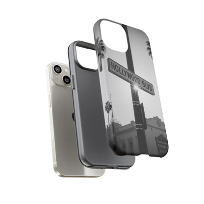Hollywood Blvd Phone Case | Vintage Los Angeles Street Sign | Black & White LA Aesthetic