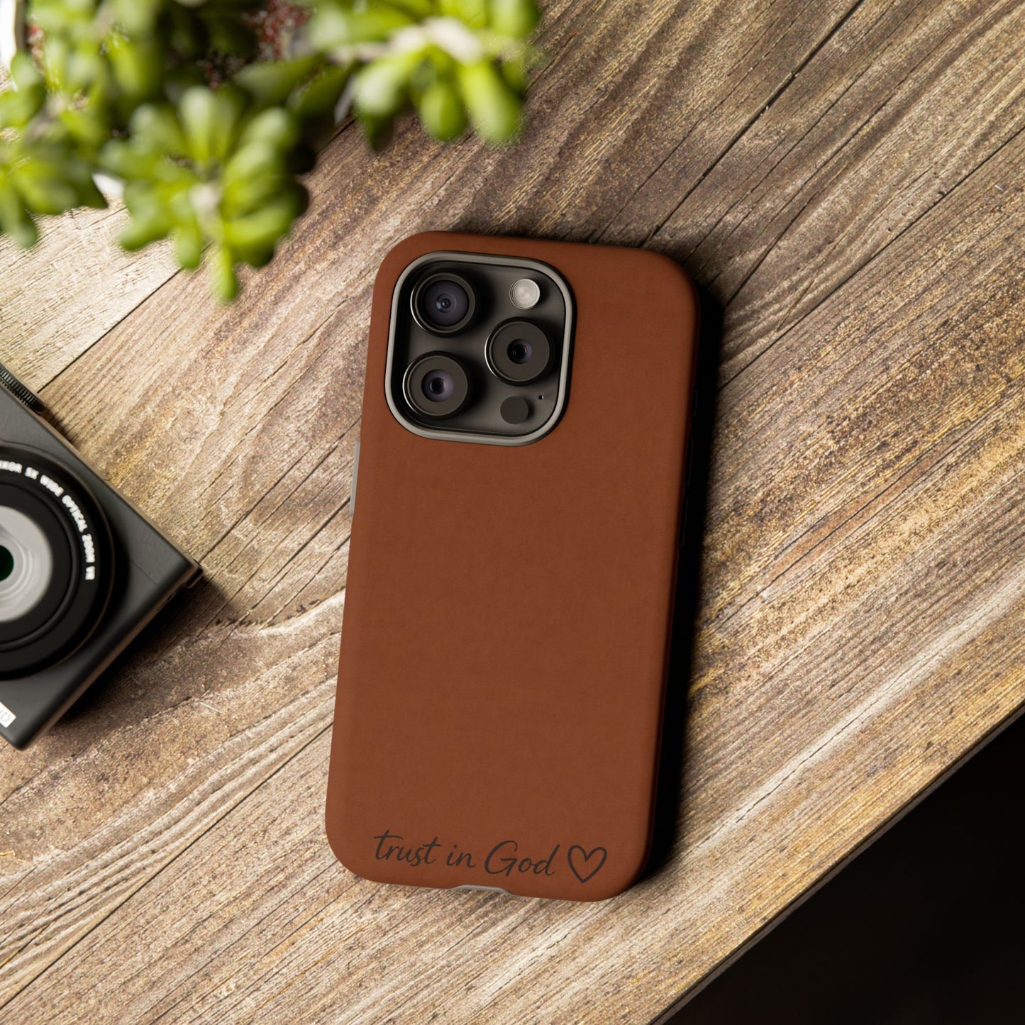 Trust in God Phone Case – Brown Christian Tough Cover