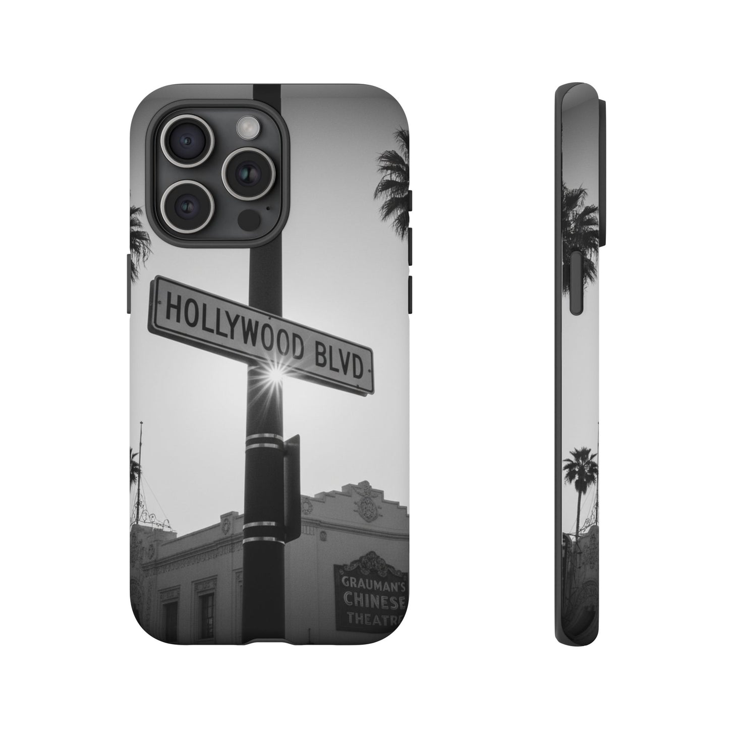 Hollywood Blvd Phone Case | Vintage Los Angeles Street Sign | Black & White LA Aesthetic