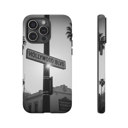 Hollywood Blvd Phone Case | Vintage Los Angeles Street Sign | Black & White LA Aesthetic
