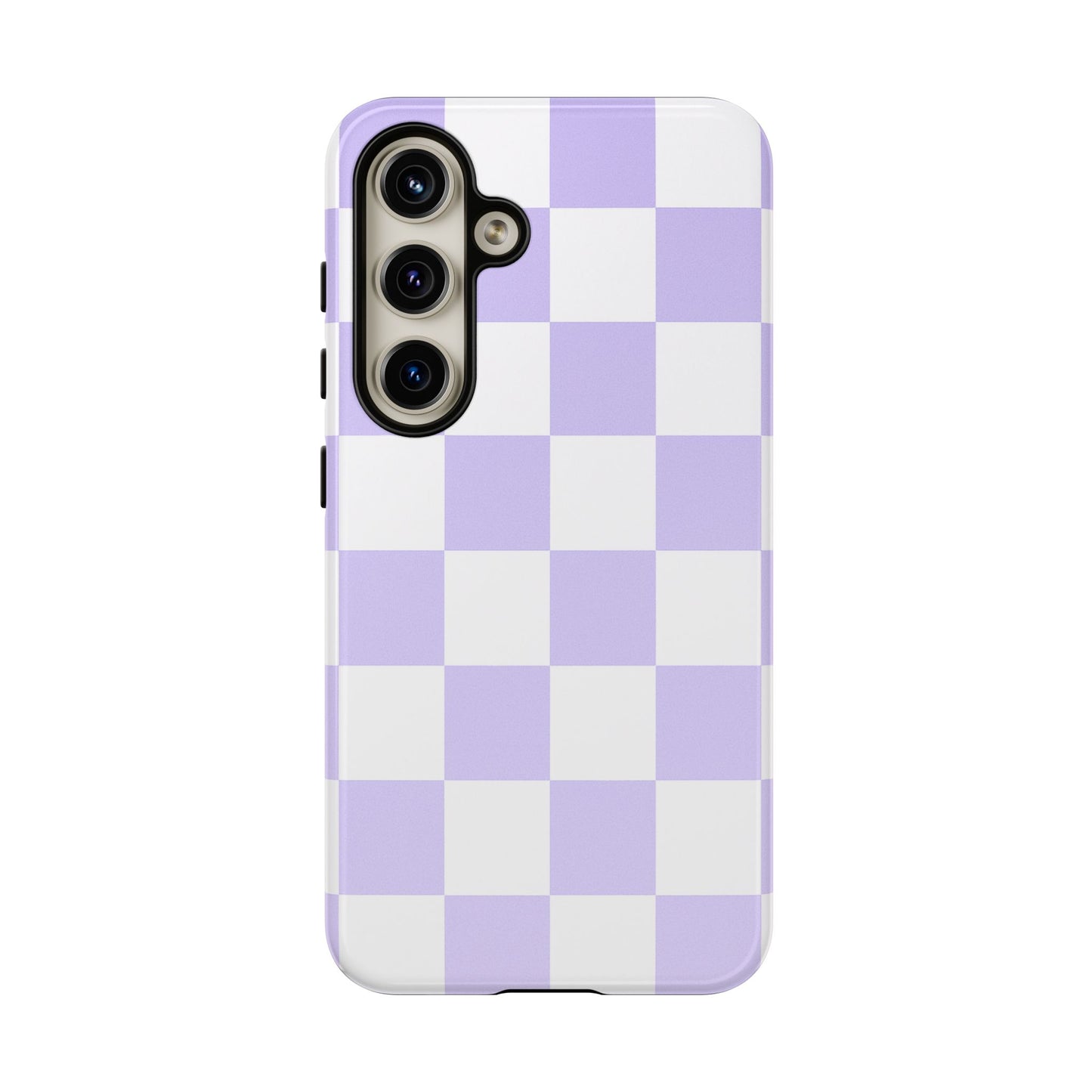 Lavender Checkerboard Phone Case | Pastel Aesthetic Checkered iPhone & Samsung Tough Case