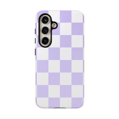 Lavender Checkerboard Phone Case | Pastel Aesthetic Checkered iPhone & Samsung Tough Case