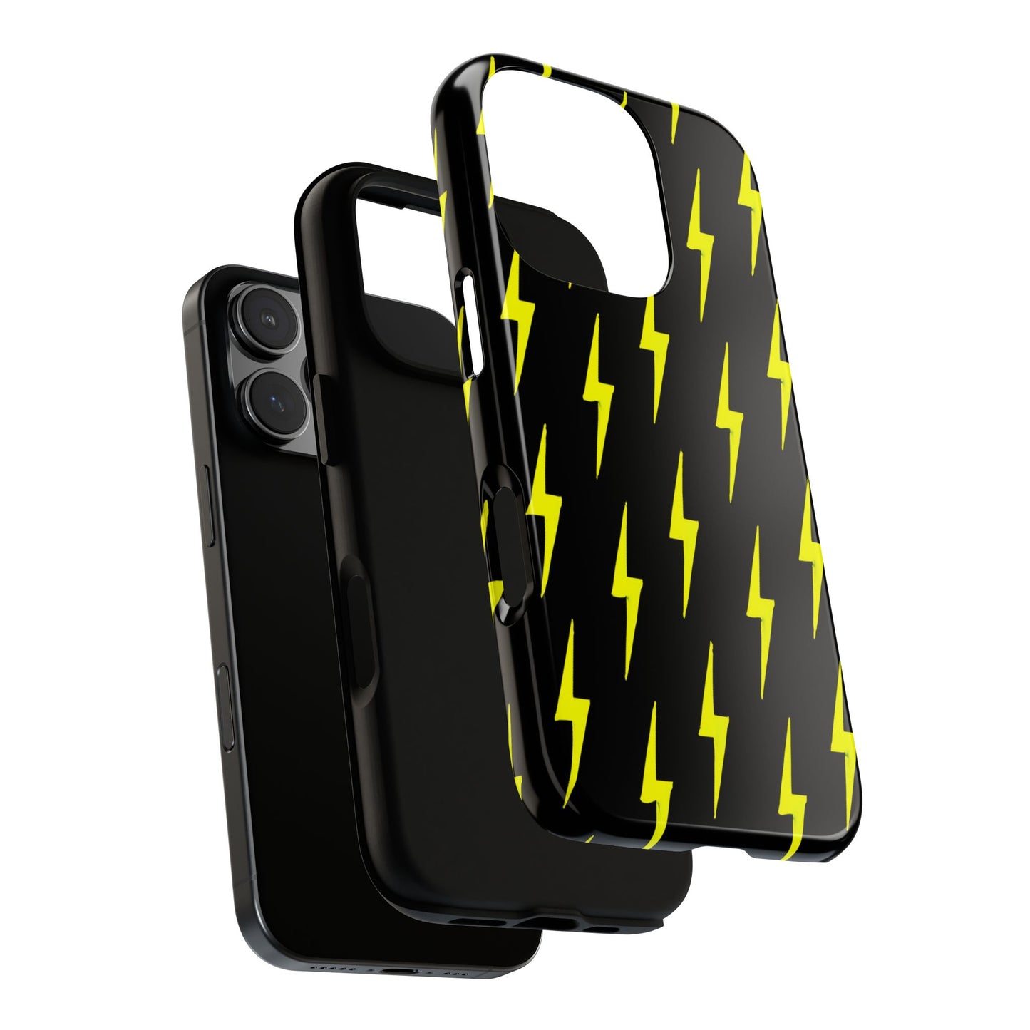 Yellow Lightning Bolt Tough Phone Case | Bold Electric Pattern Case for Iphone, Samsung Galaxy and Pixel