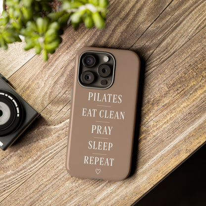 Pilates Phone Case | Eat Clean Pray Sleep Repeat Aesthetic | Wellness Girl Gift