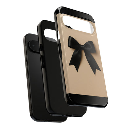 Black Bow Phone Case | Elegant Coquette Bow Design | Chic Neutral Tough Case for iPhone & Samsung