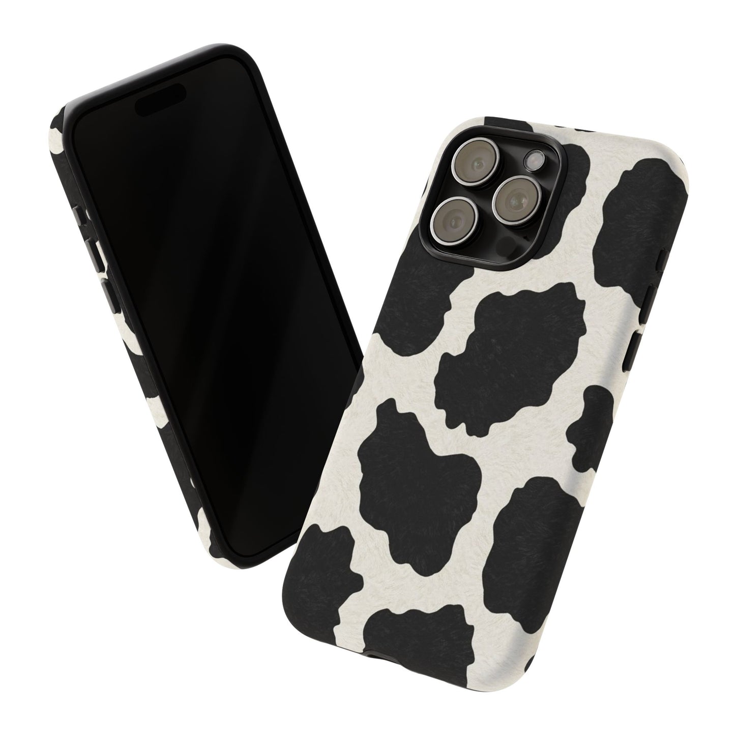 Black & White Cow Print Phone Case | Aesthetic Tough Protective Case