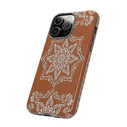 Talavera Terracotta Phone Case | Mexican Floral Pattern iPhone & Samsung Tough Case | Boho Clay Aesthetic Cover